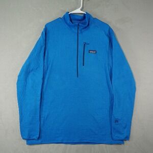 Patagonia R1 Jacket Mens 2XL Blue 1/2 Half Zip Pullover Polartec Fleece Outdoor